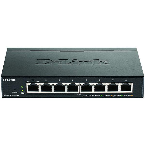 D-Link 8-Port Gigabit SmartSwitch Layer2 PoE DGS-1100-08PV2/E